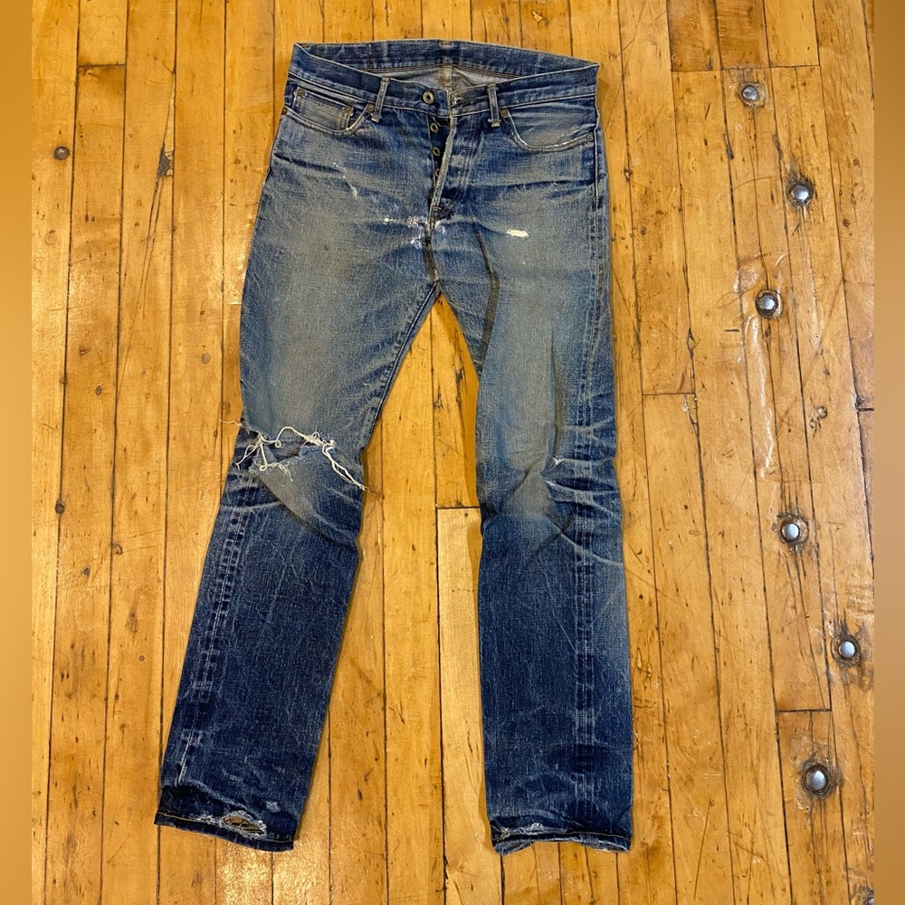 Japan Blue JB0401 tapered denim (Very worn in)